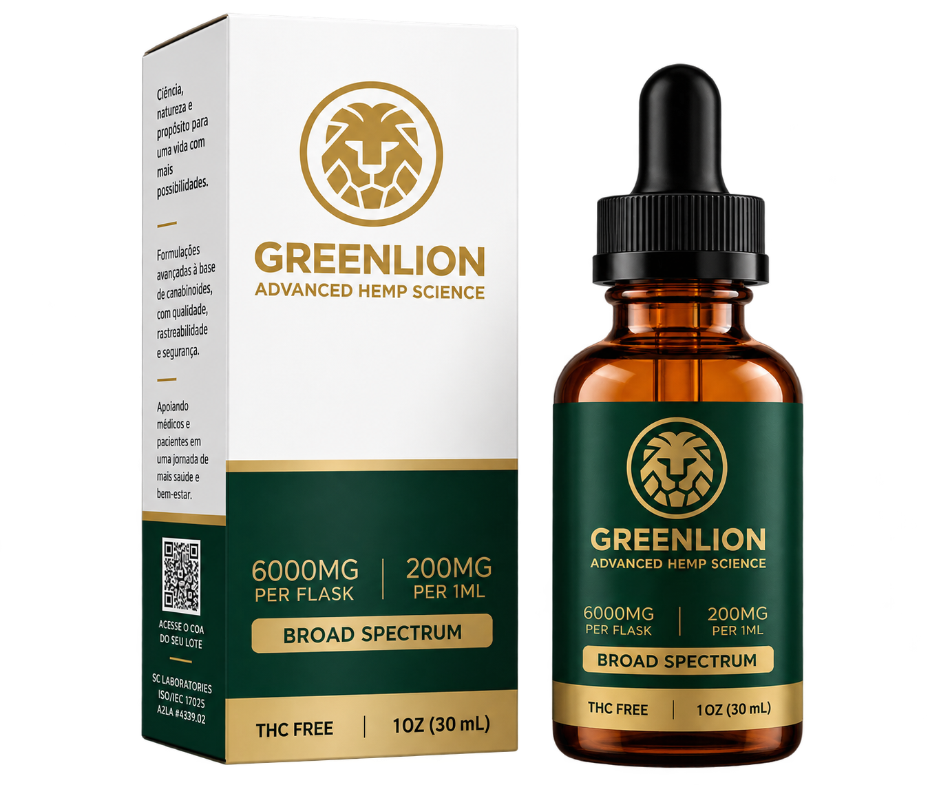GREENLION Broad Spectrum — frasco e embalagem