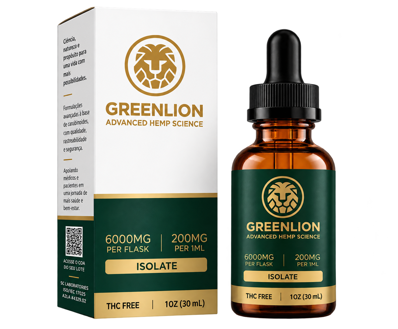 GREENLION Isolate — frasco e embalagem